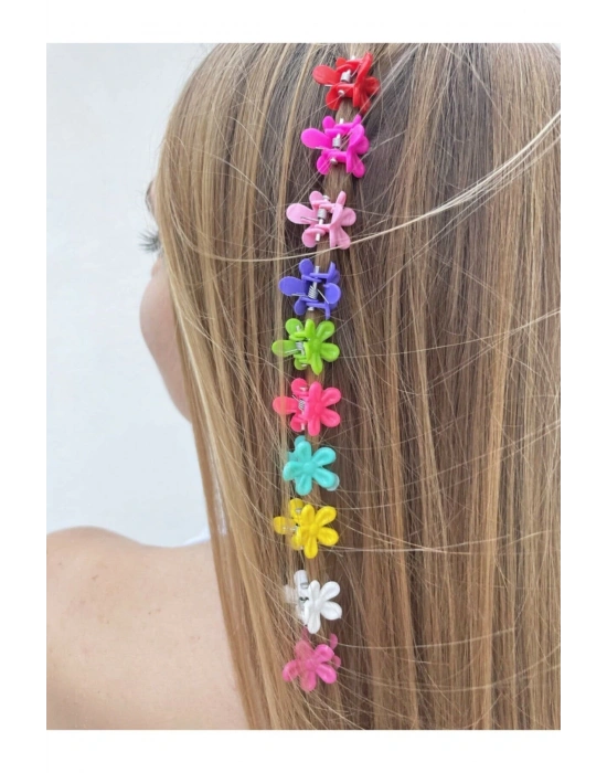 10 Adet Çiçek Mandal Toka