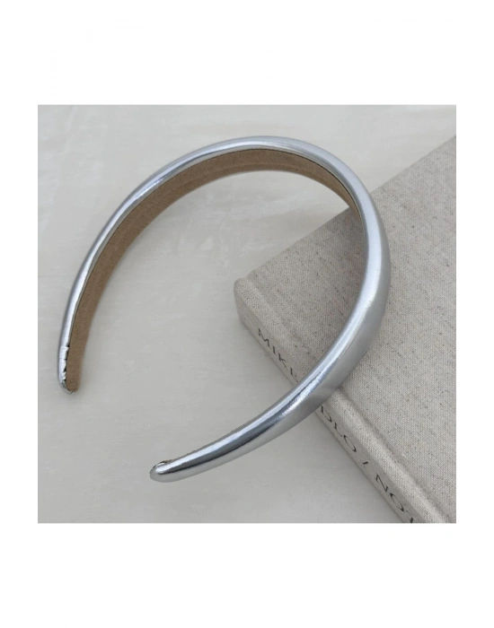 Gümüş Renk Parlak Bombeli Kadın Taç