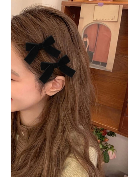 SİYAH Kadife Pens Toka 2 Adet