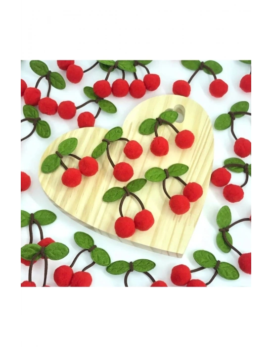 Lily Kiraz Model Ponponlu Yenidoğan Bebek Tokası Saçsız Bebek Tokası Az Saçlı Bebek Tokası