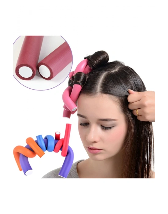 10 Adet Sosis Bigudi Isısız Saç Şekillendirici
