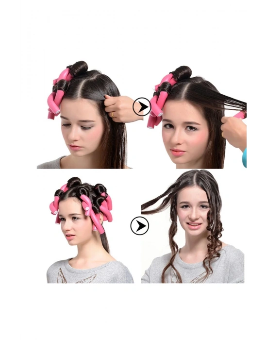 10 Adet Sosis Bigudi Isısız Saç Şekillendirici