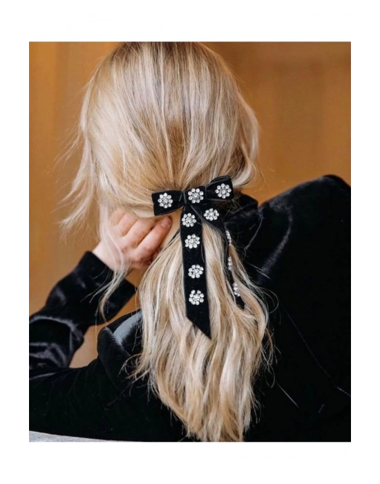 Vintage Asiss Kadife Otomatik Klipsli Toka