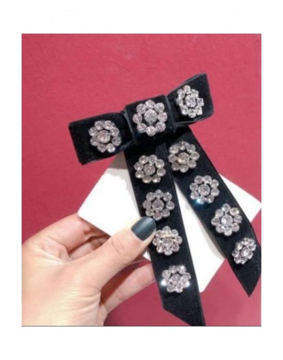 Vintage Asiss Kadife Otomatik Klipsli Toka