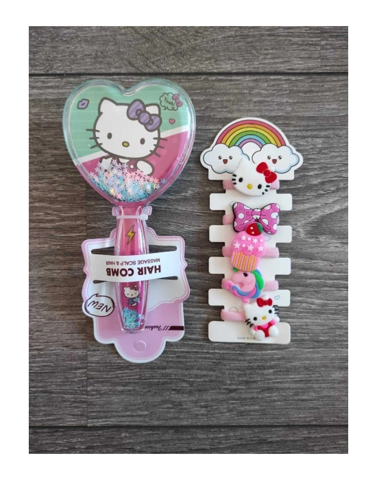 Kız Çocuk Hello Kitty Tarak Toka Seti