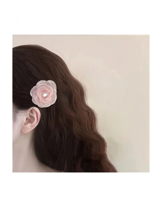 2 Adet İncili Gül Pens Toka