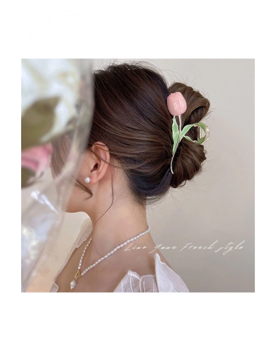 Kadın Gold Lale Model Metal Mandal Toka