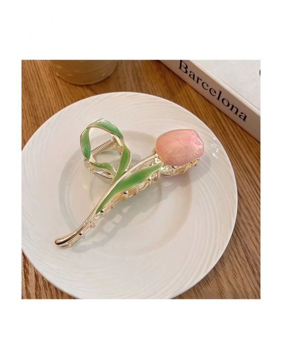 Kadın Gold Lale Model Metal Mandal Toka