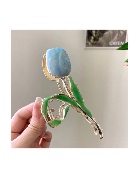 Kadın Gold Lale Model Metal Mandal Toka