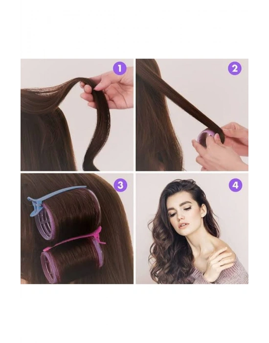 2 Adet Mandallı Saç Kabartma Bigudisi Hacim Arttırma Mandal Bigudi