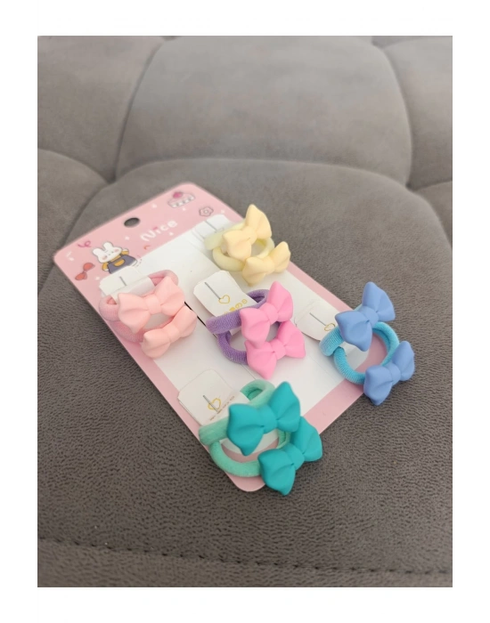 5 Çift Fiyonklu Lastikli Çocuk Tokası