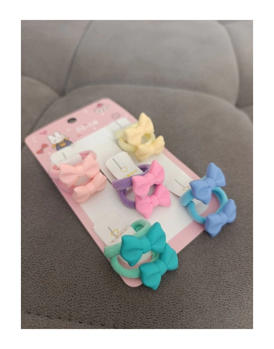 5 Çift Fiyonklu Lastikli Çocuk Tokası