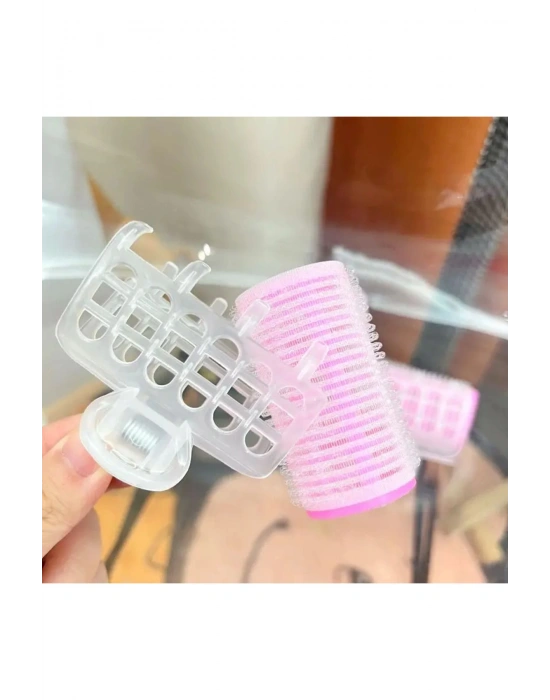 2 Adet Şeffaf Mandallı Cırt Cırtlı Bigudi