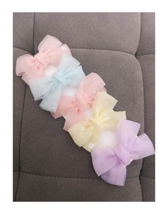 Lily 5 Farklı Renkte Pullu Hologramlı Tüllü Pens Toka