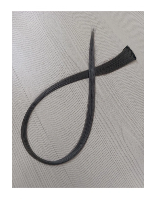 Koyu Gri Saç Postişi 50 Cm