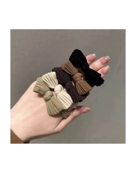 Vintage 6 Adet Bağlama Tokası Havlu Lastik Toka Örgü Atkuyruğu Topuz Tokası