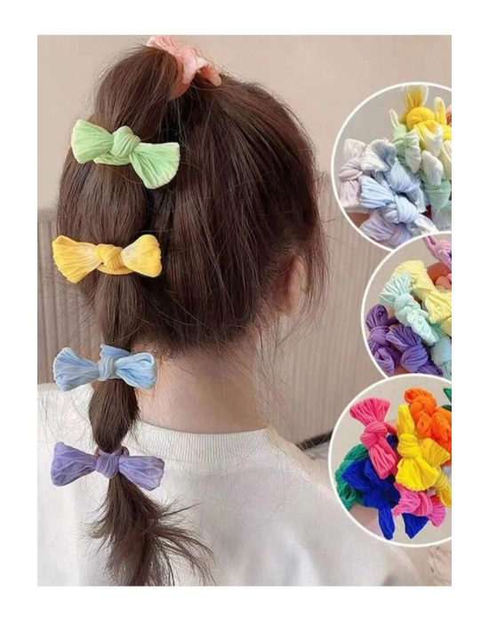 Lily Kız Çocuk Yumuşak Bağlama Tokası 6 Adet Havlu Lastik Toka Örgü Atkuyruğu Topuz Tokası