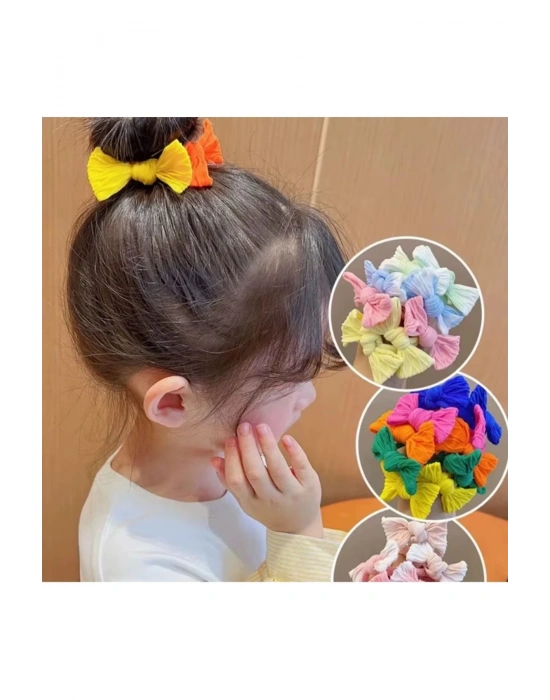 Lily Kız Çocuk Yumuşak Bağlama Tokası 6 Adet Havlu Lastik Toka Örgü Atkuyruğu Topuz Tokası