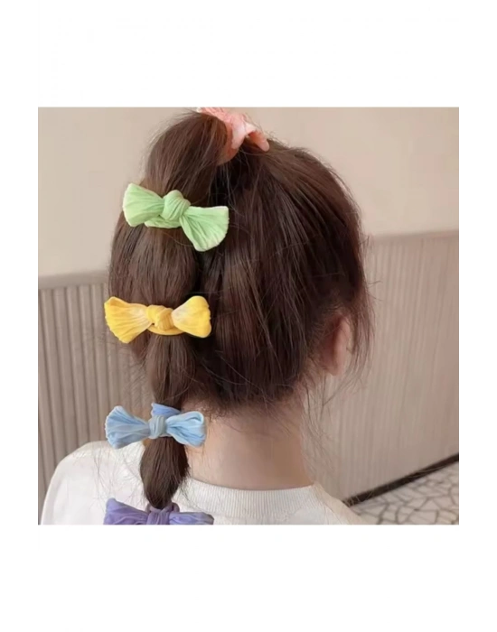 Lily Kız Çocuk Yumuşak Bağlama Tokası 6 Adet Havlu Lastik Toka Örgü Atkuyruğu Topuz Tokası