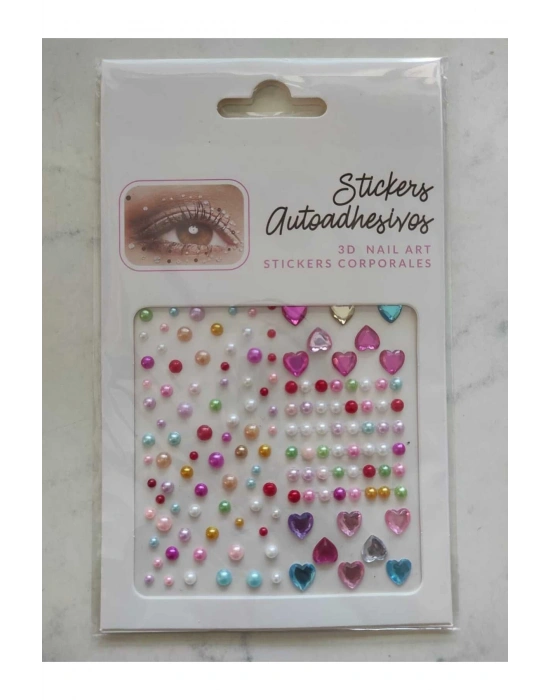 Vintage Çok Boyutlu Vücut Sticker Rengarenk Yapışkanlı Vücut Aksesuarı