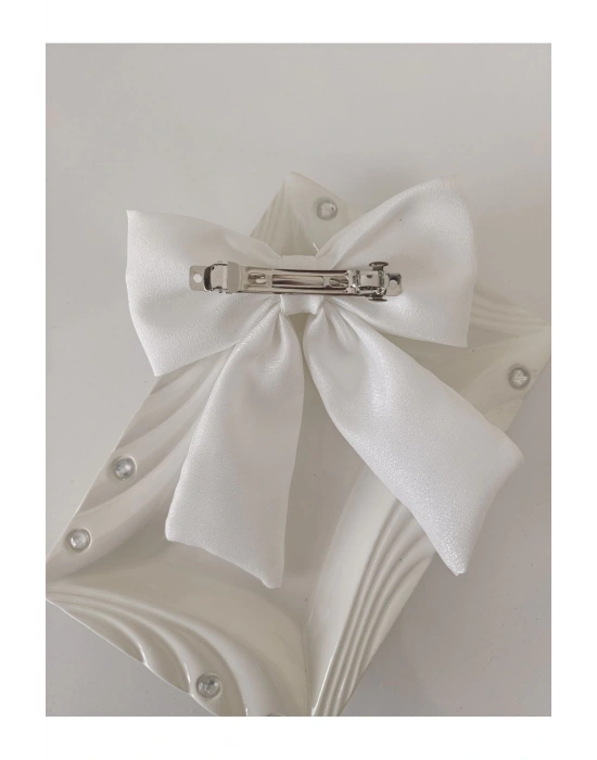 Lily Kız Çocuk Simli Kumaş Otomatik Klipsli Toka