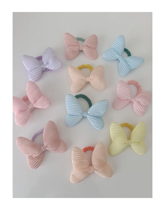 Lily Kız Çocuk 3 Adet Pofuduk Fiyonk Lastikli Toka