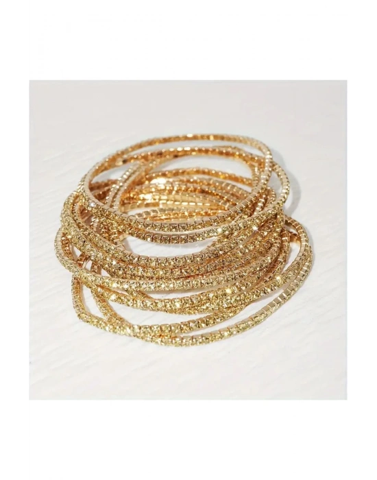 3 Adet Elastik Kristal Taşlı Bileklik