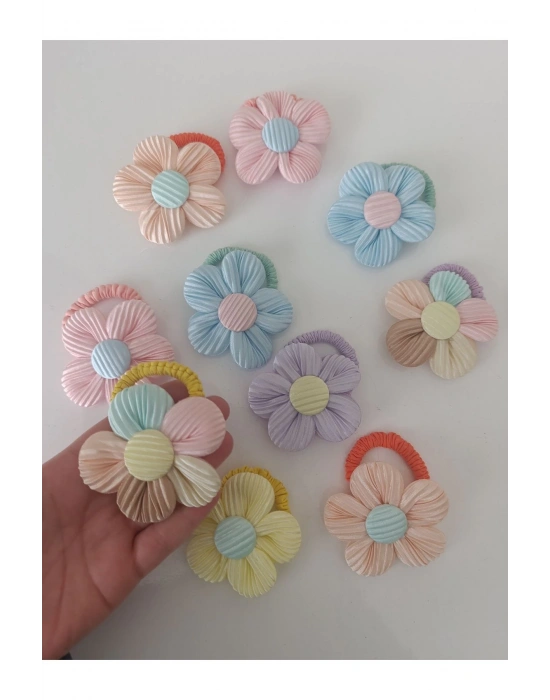 3 Adet Lastikli Pofuduk Çiçek Toka