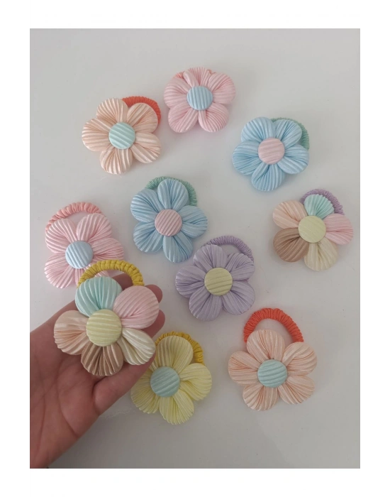 3 Adet Lastikli Pofuduk Çiçek Toka
