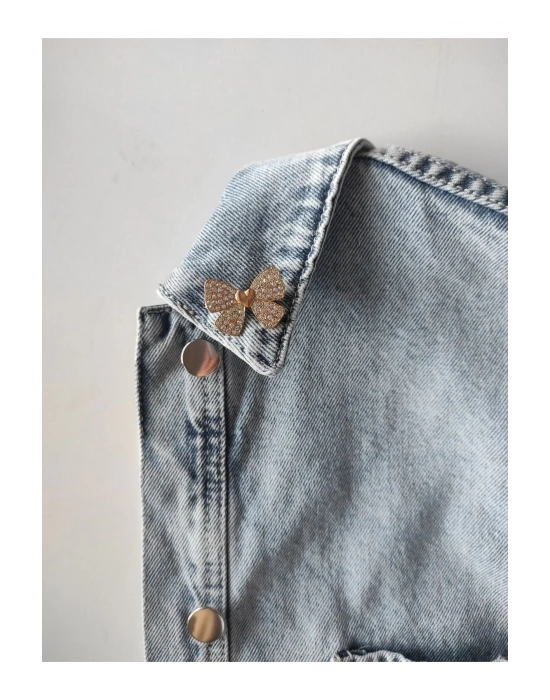 1 Adet Fiyonk Model Taşlı Broş