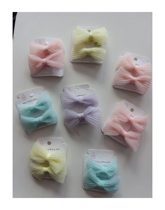 3 Çift Mini Pensli Tül Toka