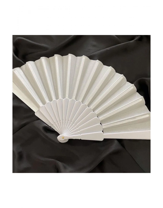 Kadın 1 Adet Düz Beyaz Renk Yelpaze Gelin Yelpazesi Nikah Yelpazesi Özel Gün Yelpazesi