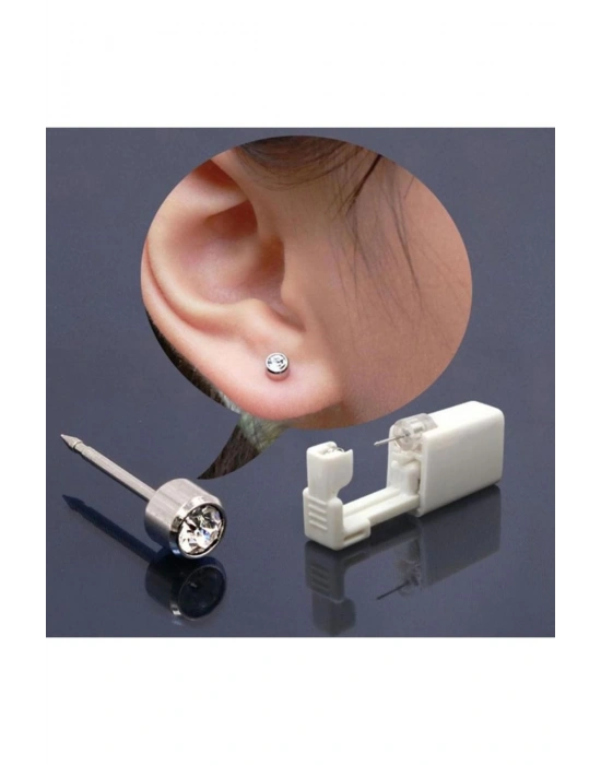 2 Adet Tek Kullanımlık Kulak Delme Piercing Aparatı