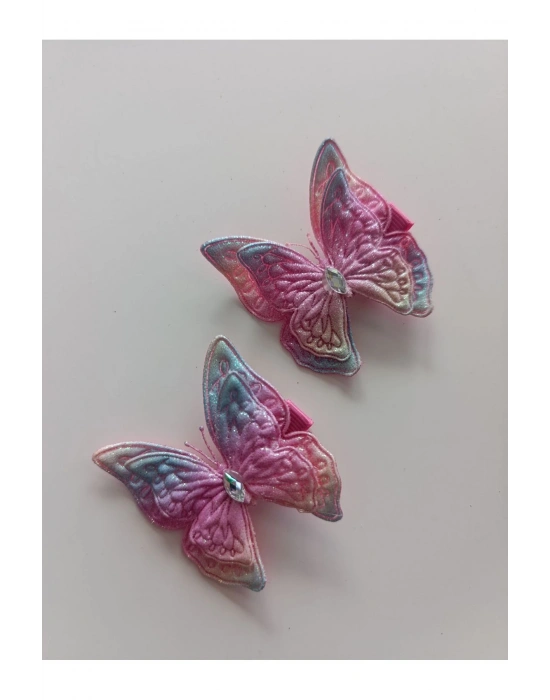 Kız Çocuk Pensli Kumaş Kelebek Toka