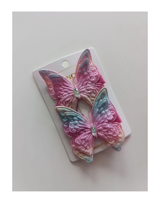 Kız Çocuk Pensli Kumaş Kelebek Toka