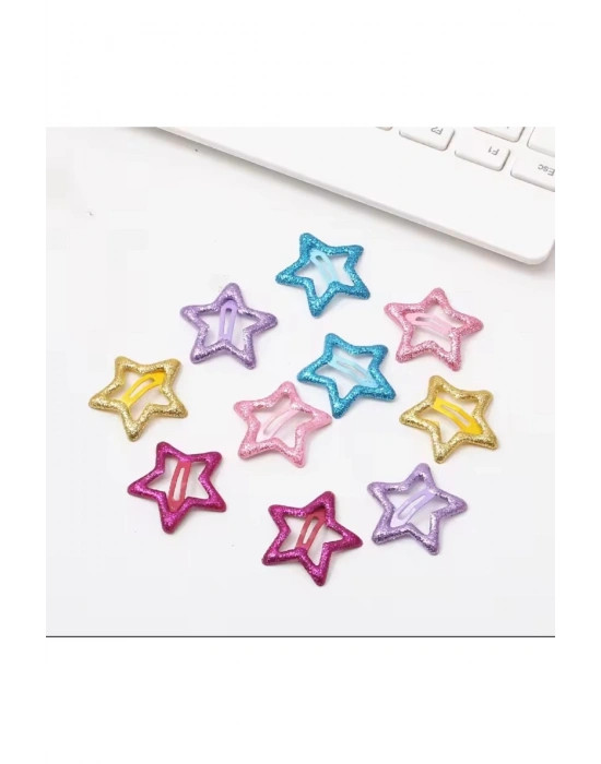 4 Adet Çocuk Simli Yıldız Çıt Çıt