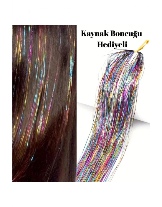Kaynak Boncuğu Hediyeli Hair Tinsel Gelin Teli Saç Simi Aksesuarı