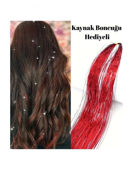 Kaynak Boncuğu Hediyeli Hair Tinsel Gelin Teli Saç Simi Aksesuarı