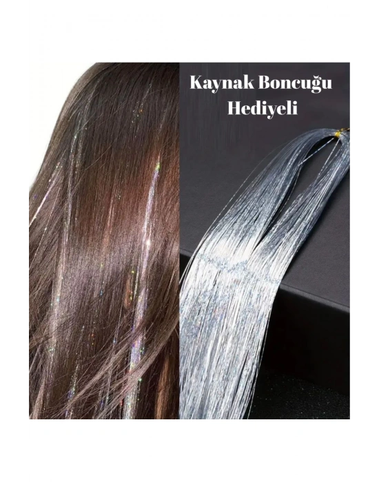 Kaynak Boncuğu Hediyeli Hair Tinsel Gelin Teli Saç Simi Aksesuarı