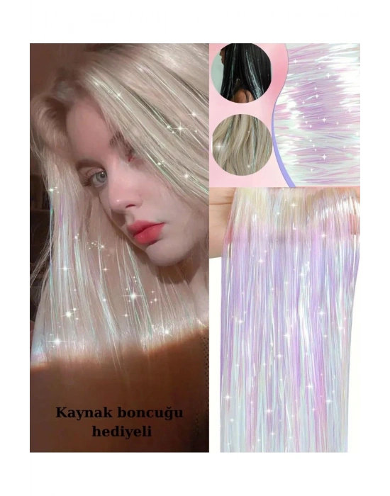 Kaynak Boncuğu Hediyeli Hair Tinsel Gelin Teli Saç Simi Aksesuarı