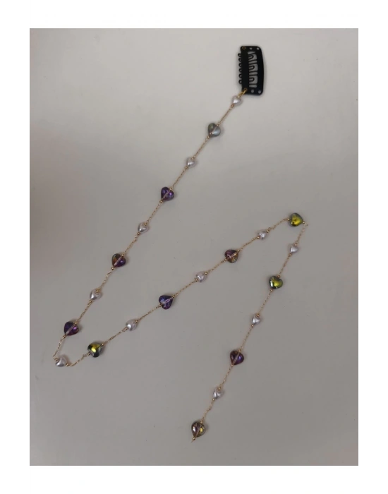 Vintage Kalp Boncuklu Saç Zinciri