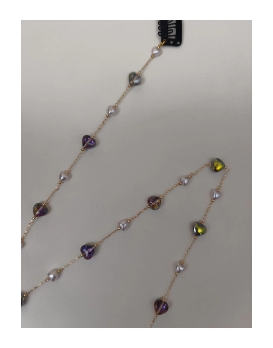 Vintage Kalp Boncuklu Saç Zinciri