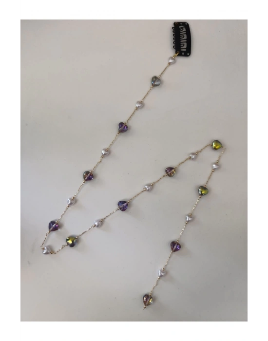 Vintage Kalp Boncuklu Saç Zinciri