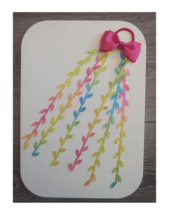 Kız Çocuk Rengarenk Sallantılı Lastikli Toka