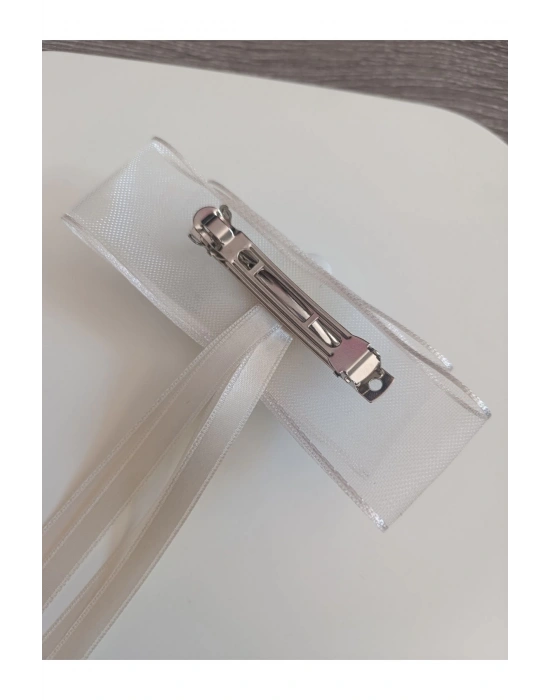 Kız Çocuk Şifon Kurdeleli Sallantılı Otomatik Klipsli Toka