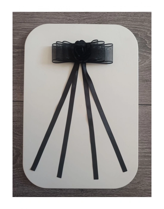 Kız Çocuk Şifon Kurdeleli Sallantılı Otomatik Klipsli Toka