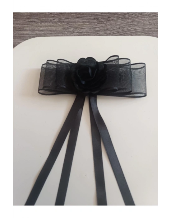 Kız Çocuk Şifon Kurdeleli Sallantılı Otomatik Klipsli Toka