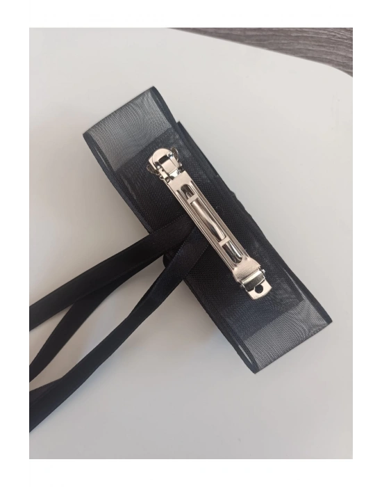 Kız Çocuk Şifon Kurdeleli Sallantılı Otomatik Klipsli Toka