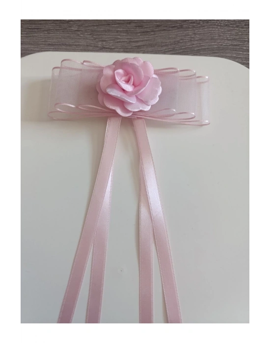 Kız Çocuk Şifon Kurdeleli Sallantılı Otomatik Klipsli Toka