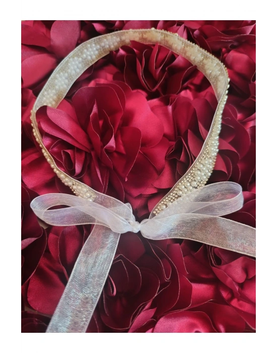 İncili Bağlamalı Gelin Tacı Gelin ve Nikah Tokası